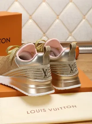 Louis Vuitton Run Away Beige Gold Knit Lifestyle Sneakers 2