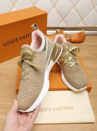 Louis Vuitton Run Away Beige Gold Knit Lifestyle Sneakers 3