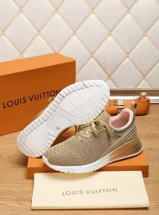 Louis Vuitton Run Away Beige Gold Knit Lifestyle Sneakers 5