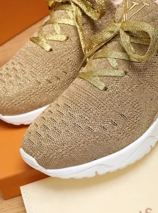 Louis Vuitton Run Away Beige Gold Knit Lifestyle Sneakers 7