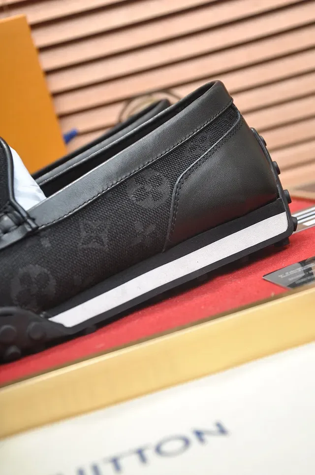 Louis Vuitton Run Away Loafer Noir Monogram Toile Cuir Talon Tassel Enfiler 9