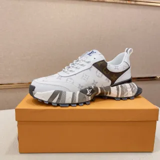 Louis Vuitton Run Away Monogram أبيض بني رمادي حذاء رياضي chunky