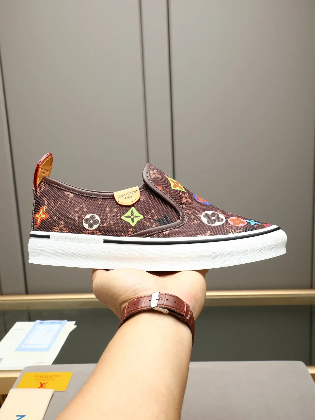 Louis Vuitton Run Away Multicolor Monogram Slip-On Lifestyle Sneakers 1