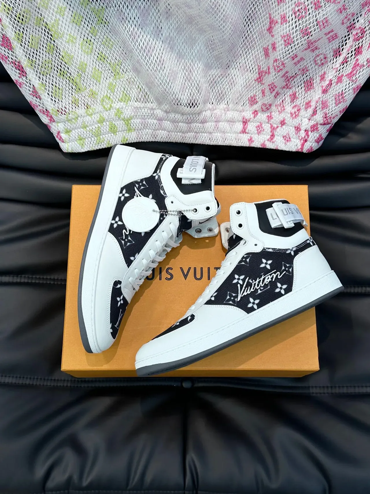 Louis Vuitton Run Away White and Black Monogram High-Top Lifestyle Sneakers 8