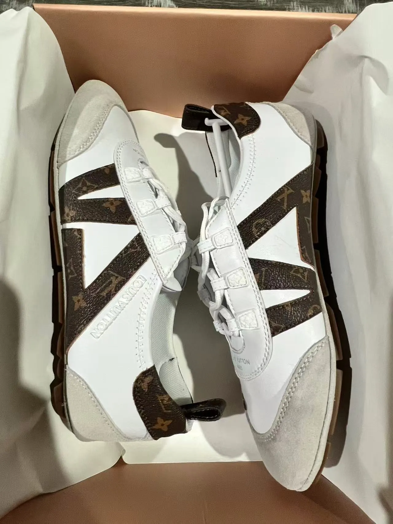 Louis Vuitton Run Away White and Brown Monogram Lifestyle Sneakers 9