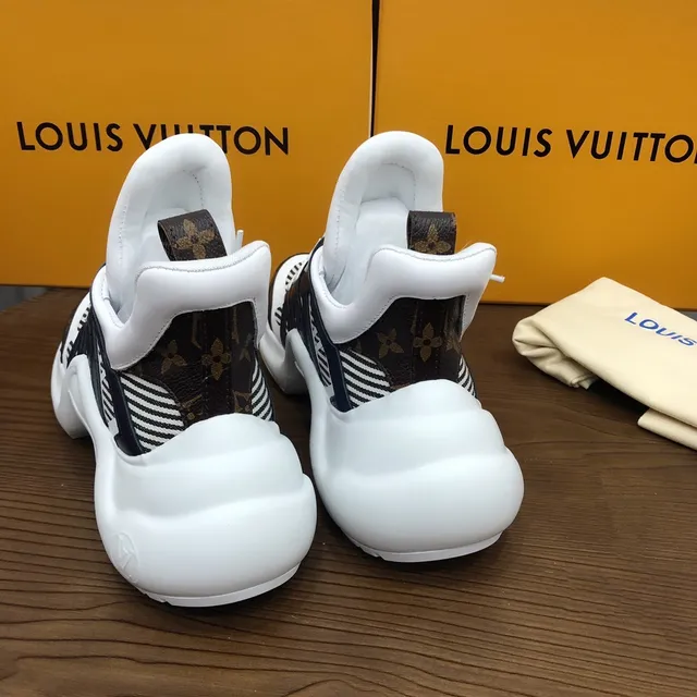 Louis Vuitton Run Away White Navy Striped Chunky Sneakers 2