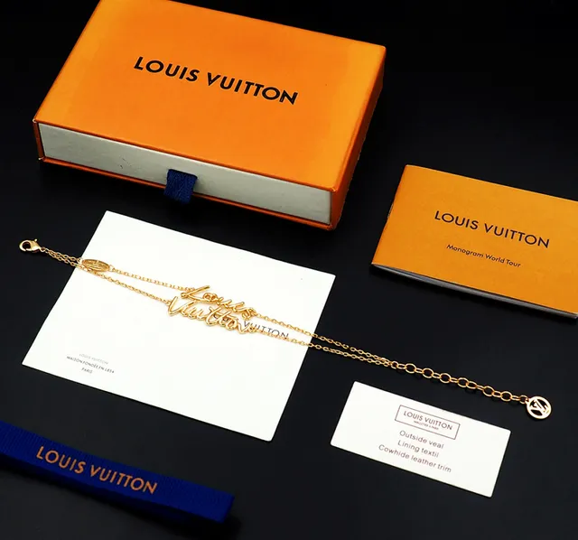 Louis Vuitton Script Bracelet Gold-Tone Chain Bracelet 3
