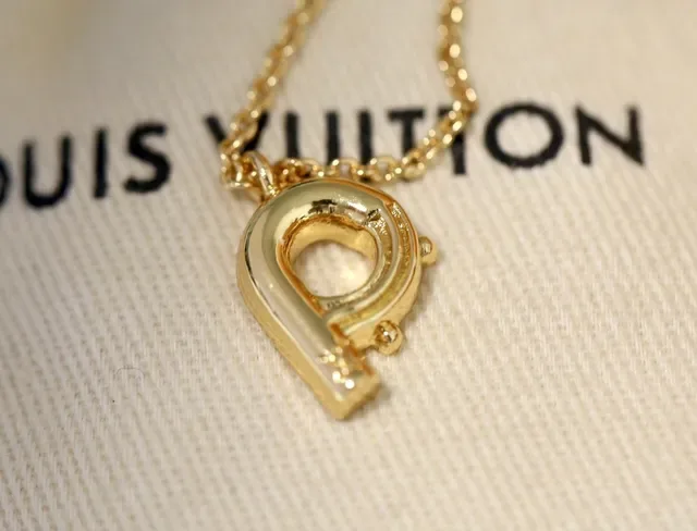 Louis Vuitton Sculptural Lowercase B Pendant Necklace 12