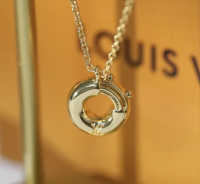 Louis Vuitton Sculptural Lowercase B Pendant Necklace 13