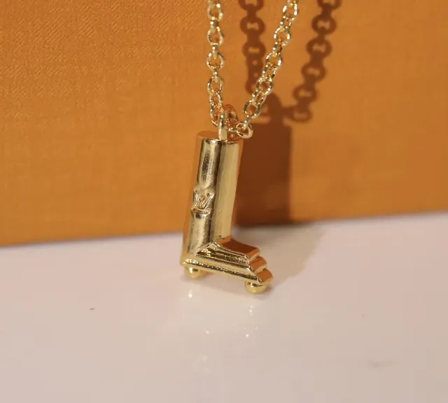 Louis Vuitton Sculptural Lowercase B Pendant Necklace 16