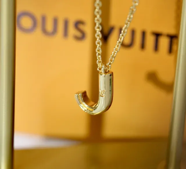 Louis Vuitton Sculptural Lowercase B Pendant Necklace 18