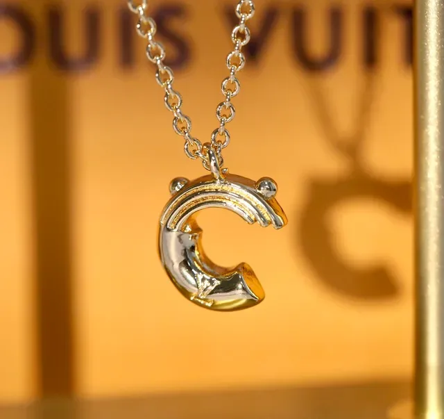 Louis Vuitton Sculptural Lowercase B Pendant Necklace 20
