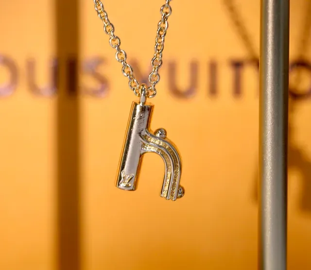Louis Vuitton Sculptural Lowercase B Pendant Necklace 24