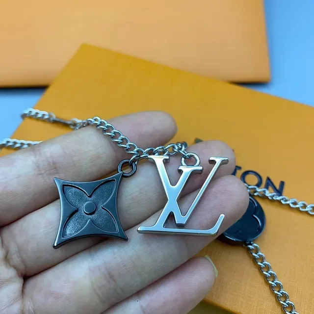 Louis Vuitton Silver Gold Multi-Charm Metallic Necklace 3