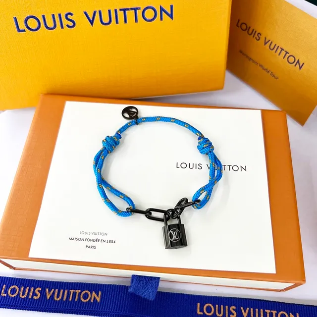 Louis Vuitton Silver Lockit x Virgil Abloh Black Braided Cord Bracelet 2