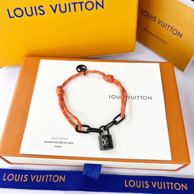 Louis Vuitton Silver Lockit x Virgil Abloh Black Braided Cord Bracelet 3