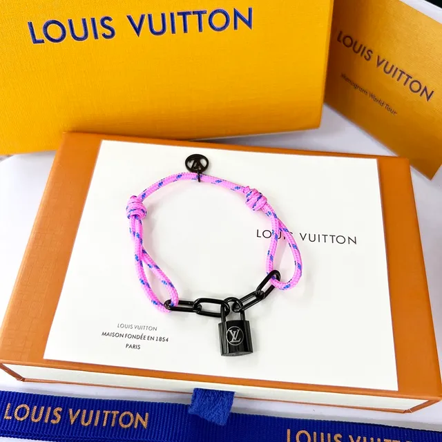 Louis Vuitton Silver Lockit x Virgil Abloh Black Braided Cord Bracelet 4