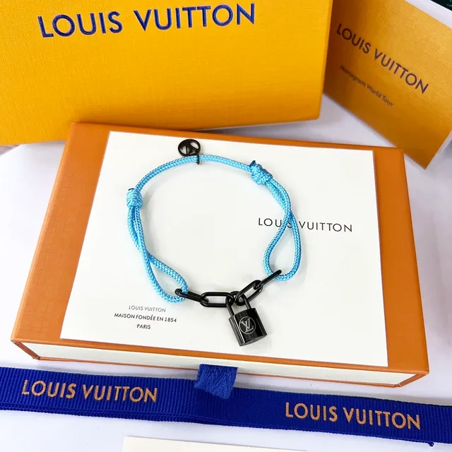 Louis Vuitton Silver Lockit x Virgil Abloh Black Braided Cord Bracelet 5