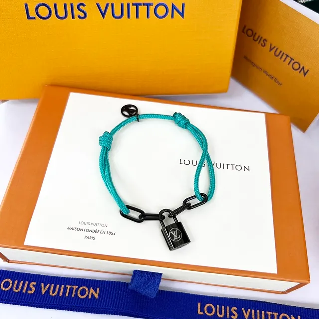 Louis Vuitton Silver Lockit x Virgil Abloh Black Braided Cord Bracelet 8