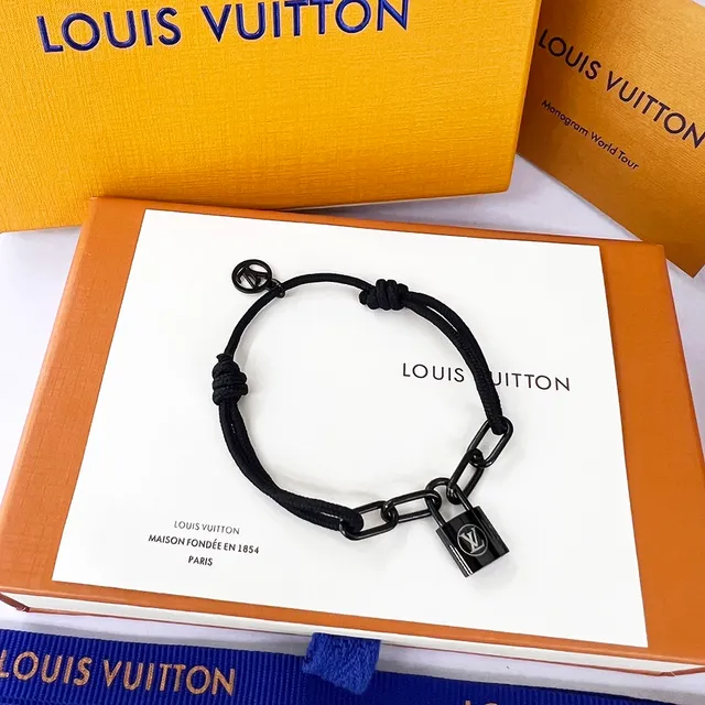 Louis Vuitton Silver Lockit x Virgil Abloh Black Braided Cord Bracelet 9