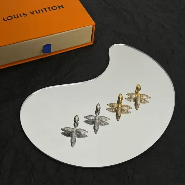 Louis Vuitton Silver Pavé-Crystal Floral-Motif Earrings 5