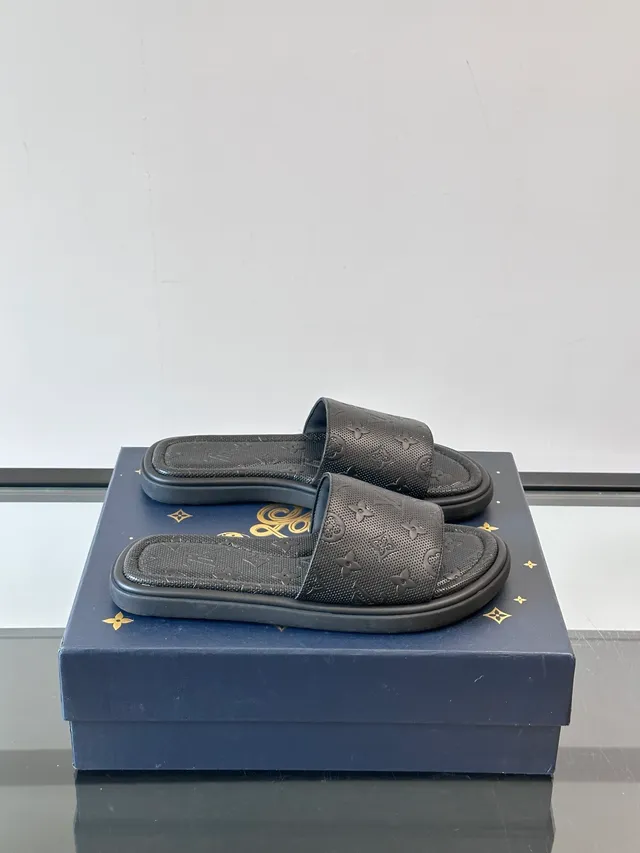 Louis Vuitton Slide Monogram Embossed Strap Slippers 7