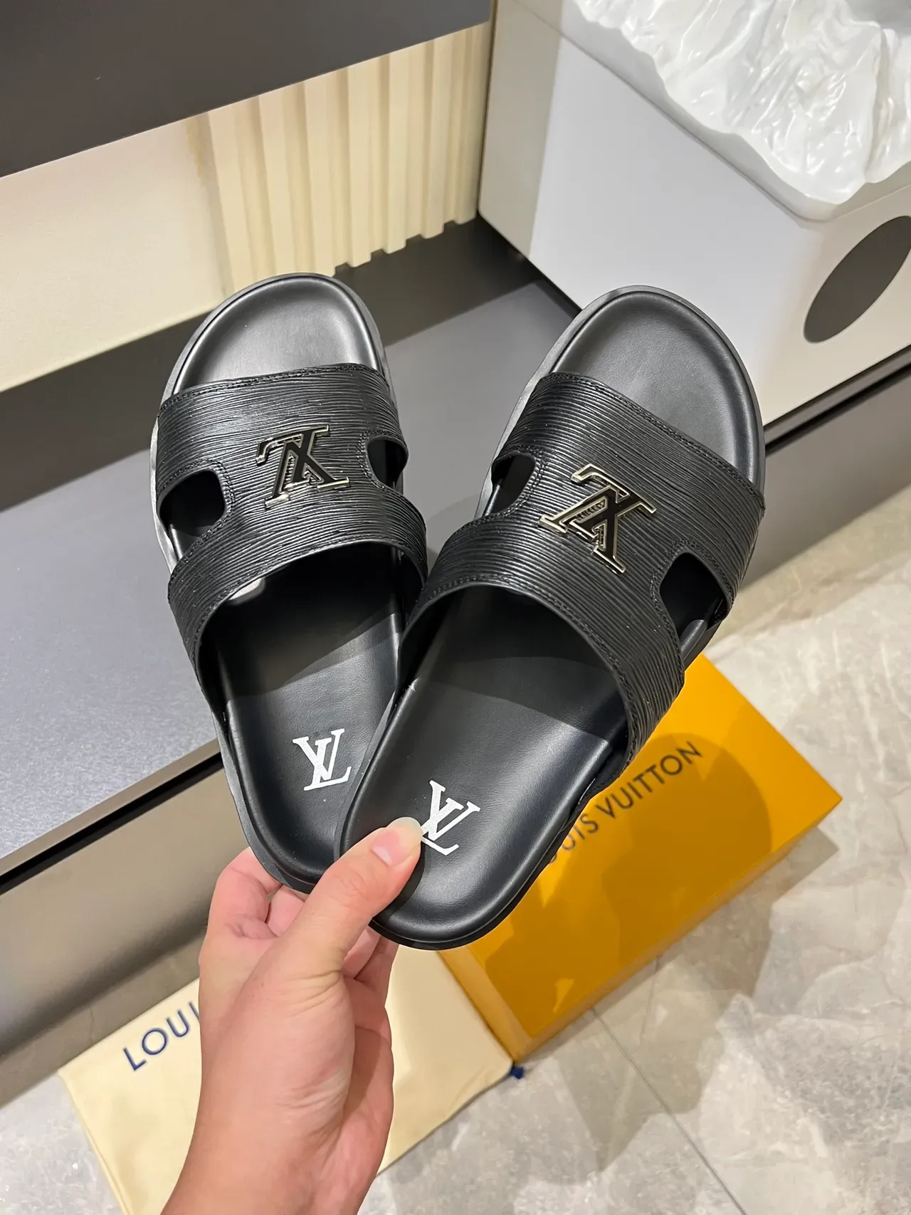 Louis Vuitton Slide Sandals Double-Strap Molded Sole Slippers 13