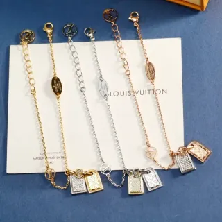 Louis Vuitton Tag Collection Gold Silver Chain-Link Monogrammed Tags Bracelet