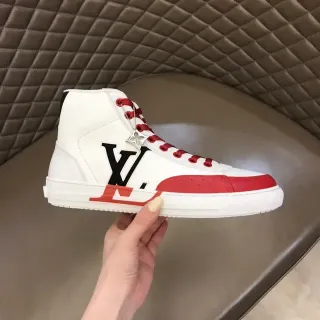 Louis Vuitton Trainer High White Red Black tênis lifestyle