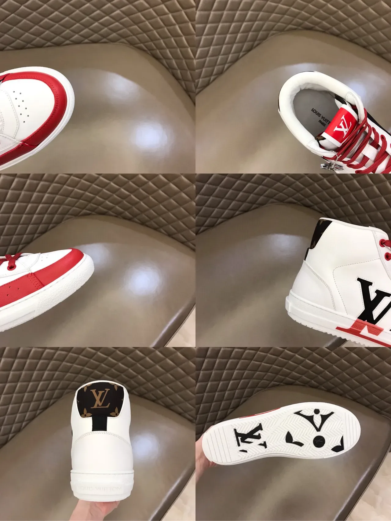 Louis Vuitton Trainer High White Red Black Lifestyle Sneakers 2