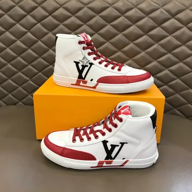Louis Vuitton Trainer High White Red Black Lifestyle Sneakers 7