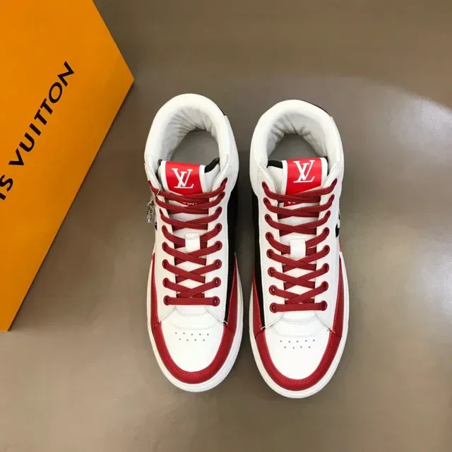 Louis Vuitton Trainer High White Red Black Lifestyle Sneakers 9
