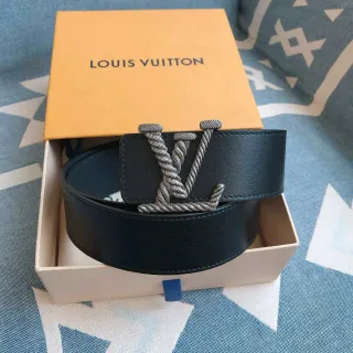 Louis Vuitton Twisted Rope LV Buckle Black Leather Belt