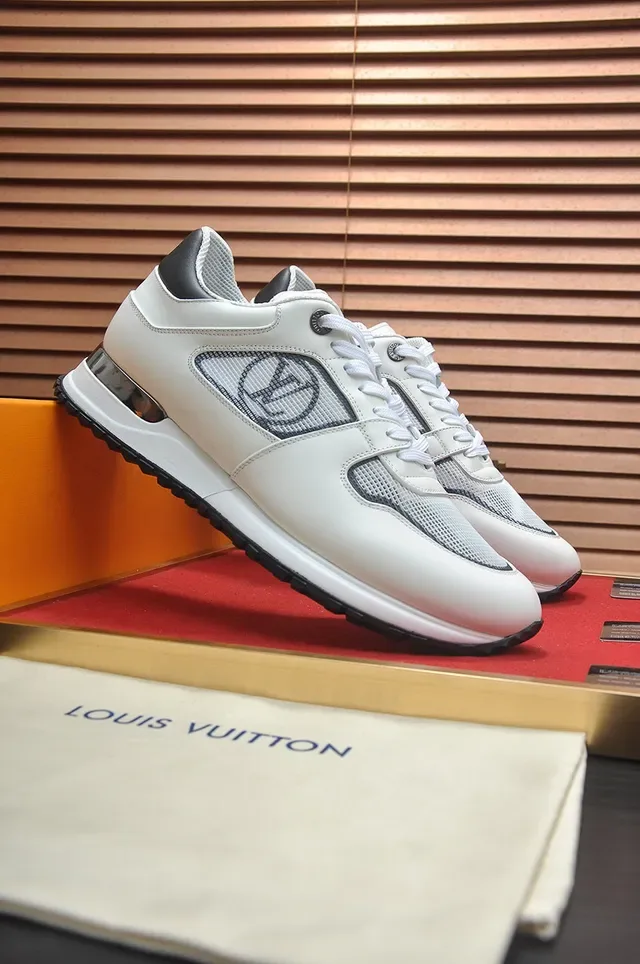 Louis Vuitton White Black Leather And Mesh Upper LV Monogram Panel Lifestyle Sneakers 3