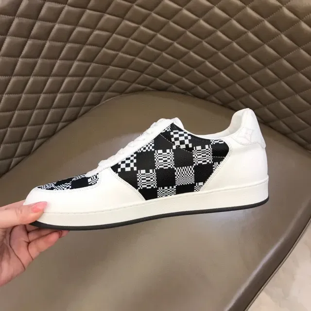 Louis Vuitton White Black Low-Top Checkerboard Side Panel Lifestyle Sneakers 4