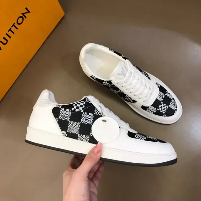 Louis Vuitton White Black Low-Top Checkerboard Side Panel Lifestyle Sneakers 6