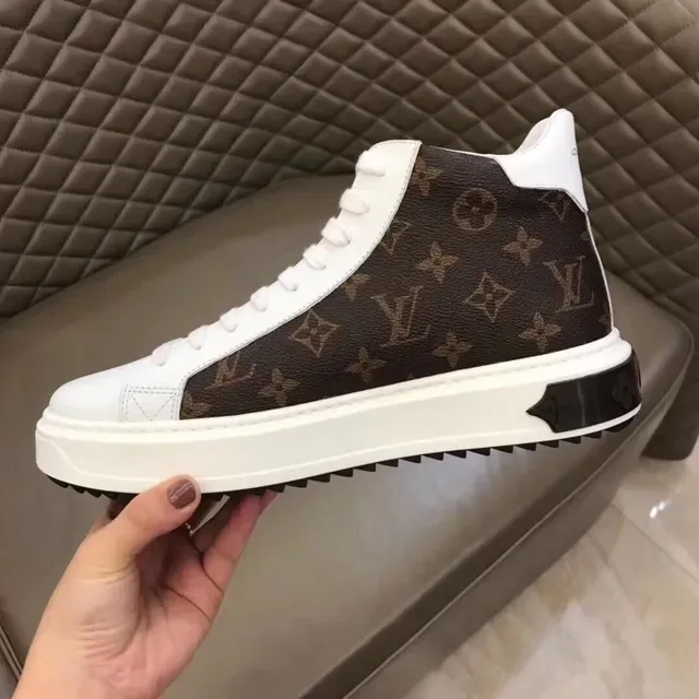 Louis Vuitton White Brown High-Top Monogram Canvas Lifestyle Sneakers 2