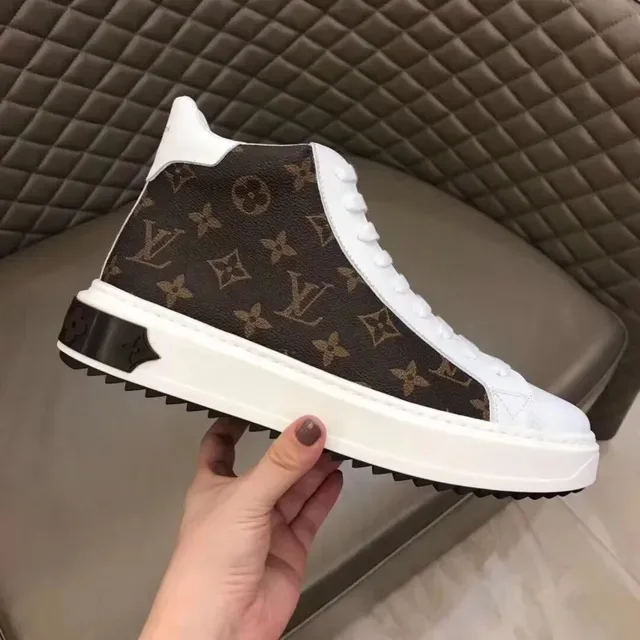 Louis Vuitton White Brown High-Top Monogram Canvas Lifestyle Sneakers 4