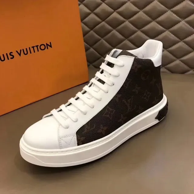 Louis Vuitton White Brown High-Top Monogram Canvas Lifestyle Sneakers 5