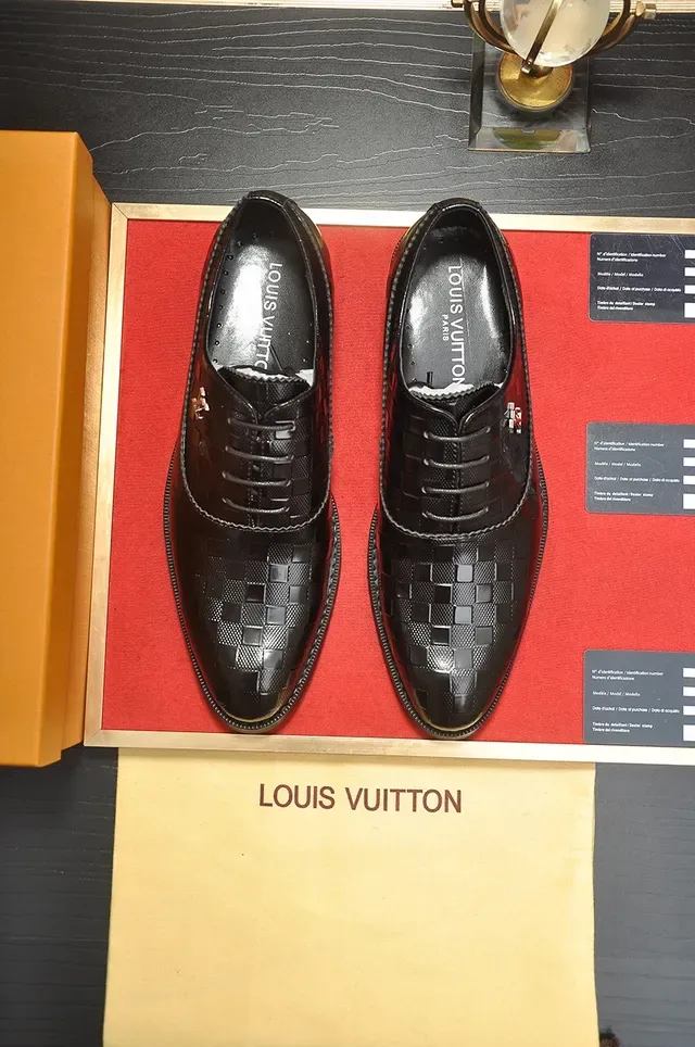 Louis Vuitton Couro Trançado LV Monograma Cap-Toe Oxford Sapatos 5