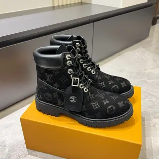 Louis Vuitton x Timberland Premium 6-Inch Monogram Black Work Boots