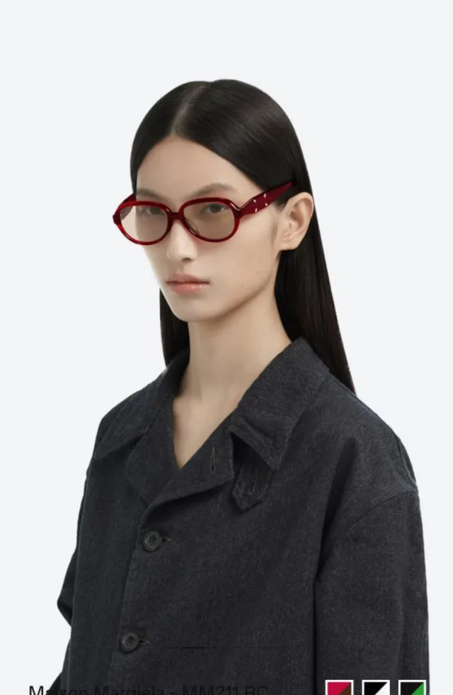 Maison Margiela Black White Oval Acetate Frame Four-Stitch Temple Detail Optical Glasses 6