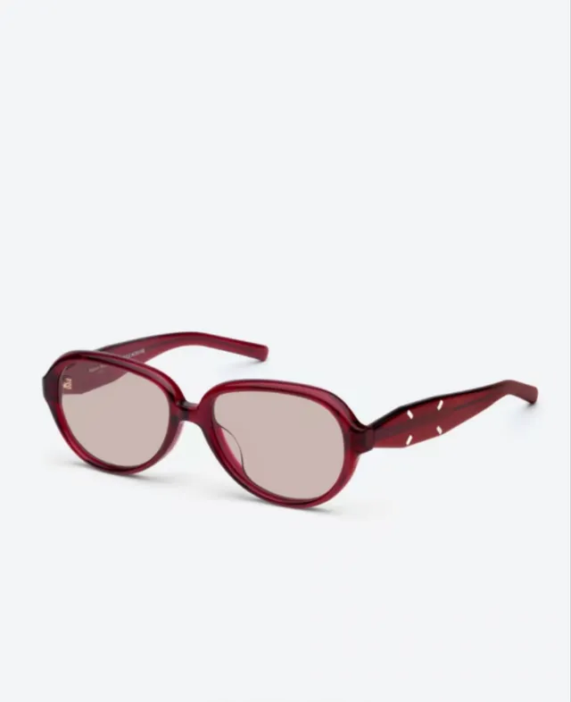 Maison Margiela Black White Oval Acetate Frame Four-Stitch Temple Detail Optical Glasses 8