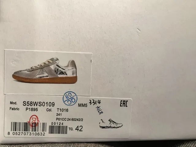 Maison Margiela Silver Beige Metallic Leather And Suede Laces Lifestyle Sneakers 2