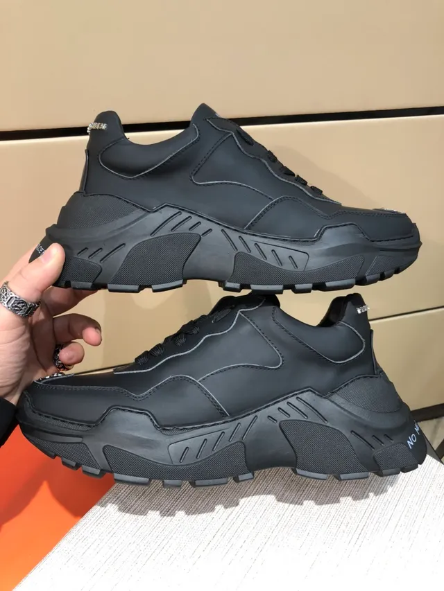 MERTRA Black Monochrome Sculpted Sole Chunky Sneakers 4