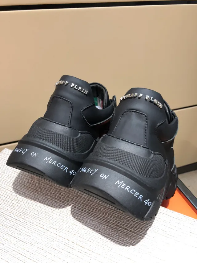 MERTRA Black Monochrome Sculpted Sole Chunky Sneakers 5