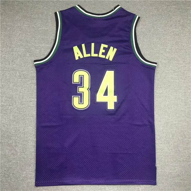 Mitchell & Ness Hardwood Classics Dégradé Violet Vert Ray Allen Milwaukee Bucks maillot 2