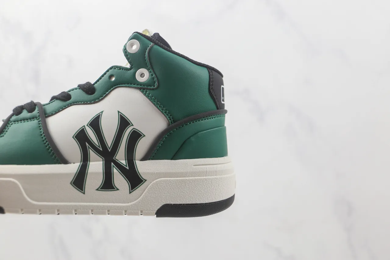 Mitchell & Ness NY Yankees High Top Green White Black Lifestyle Sneakers 7