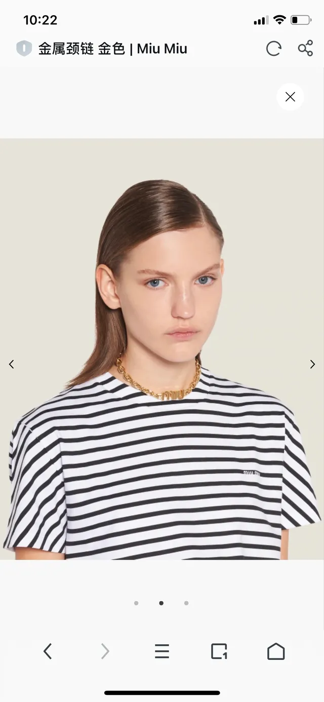 Miu Miu شعار لوحة سلسلة سميكة سوار ذهبي 6
