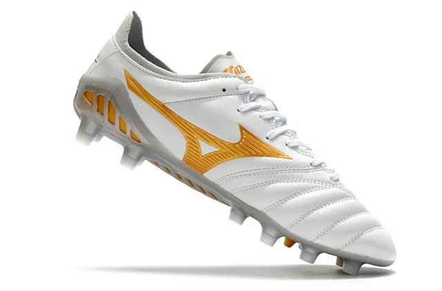 Mizuno أسود أحمر جلد مبطن علوي كاحل منخفض أرض صلبة أحذية كرة القدم 2